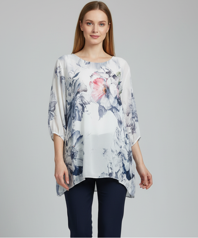 Свободна туника с ръкави 3/4