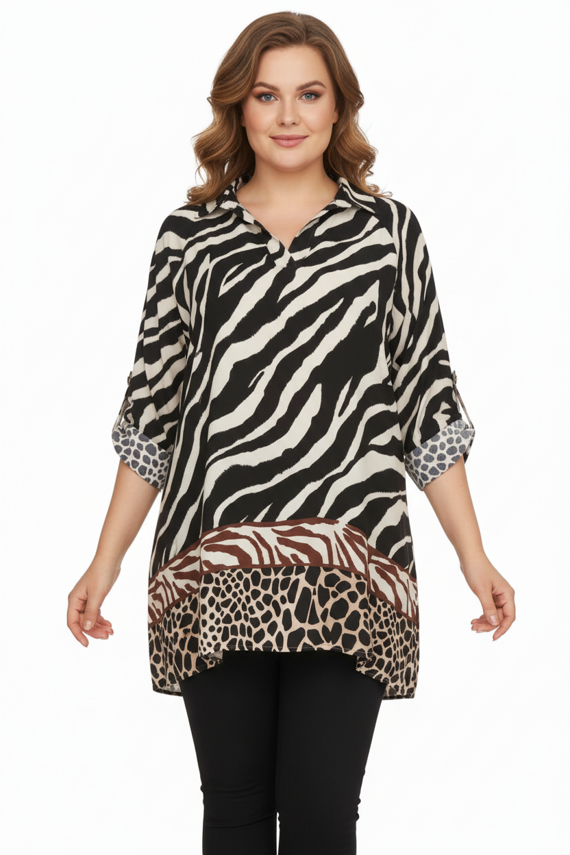 По-къса черно-бяла туника