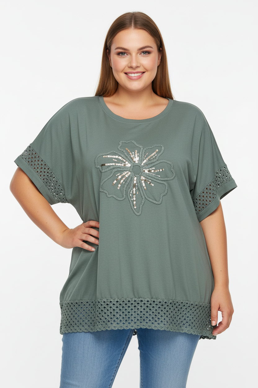 Зелена блуза точен цвят