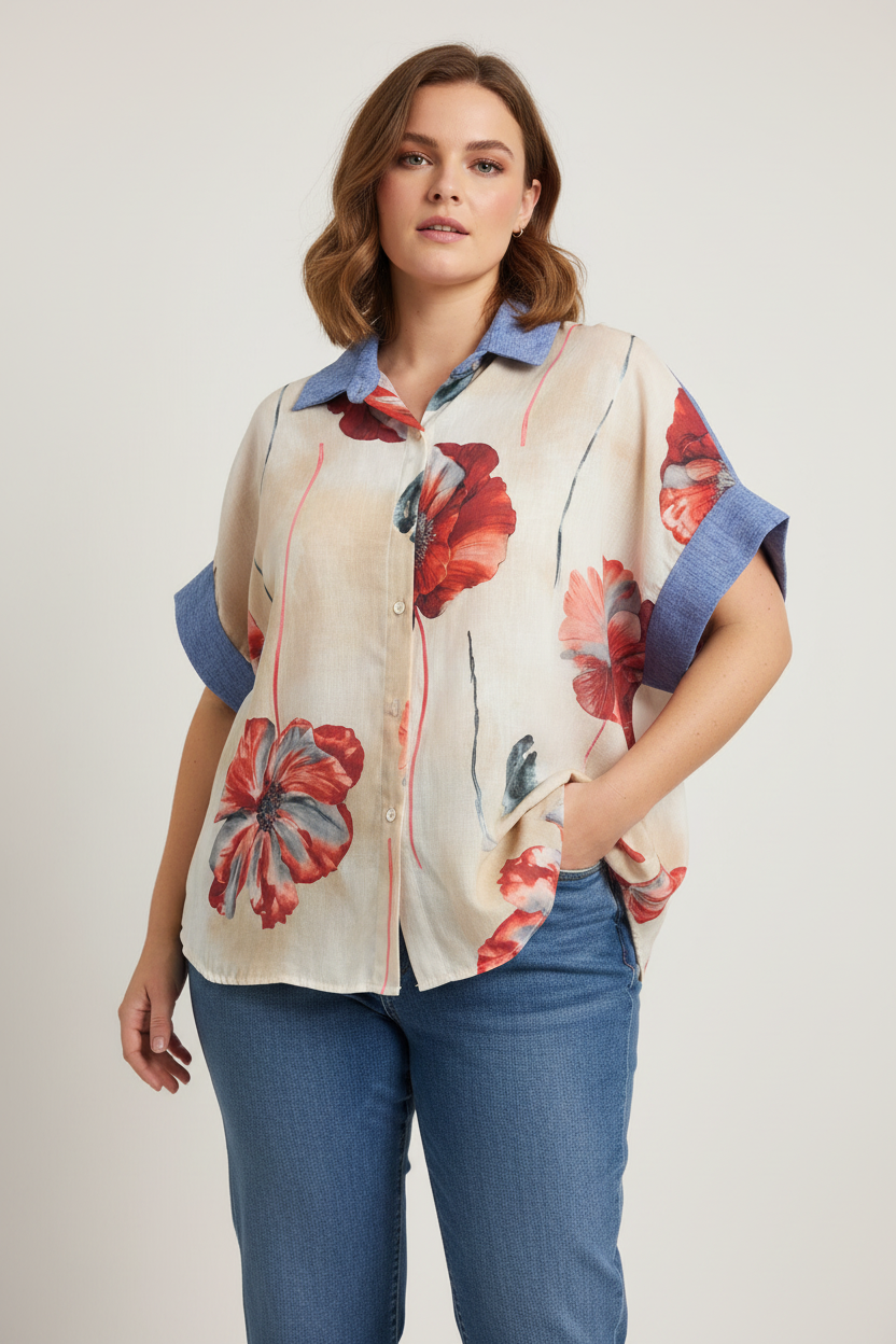 Риза с макове на жена