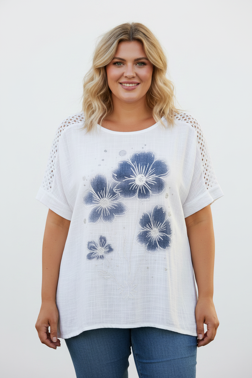 Бяла блуза - светъл фон