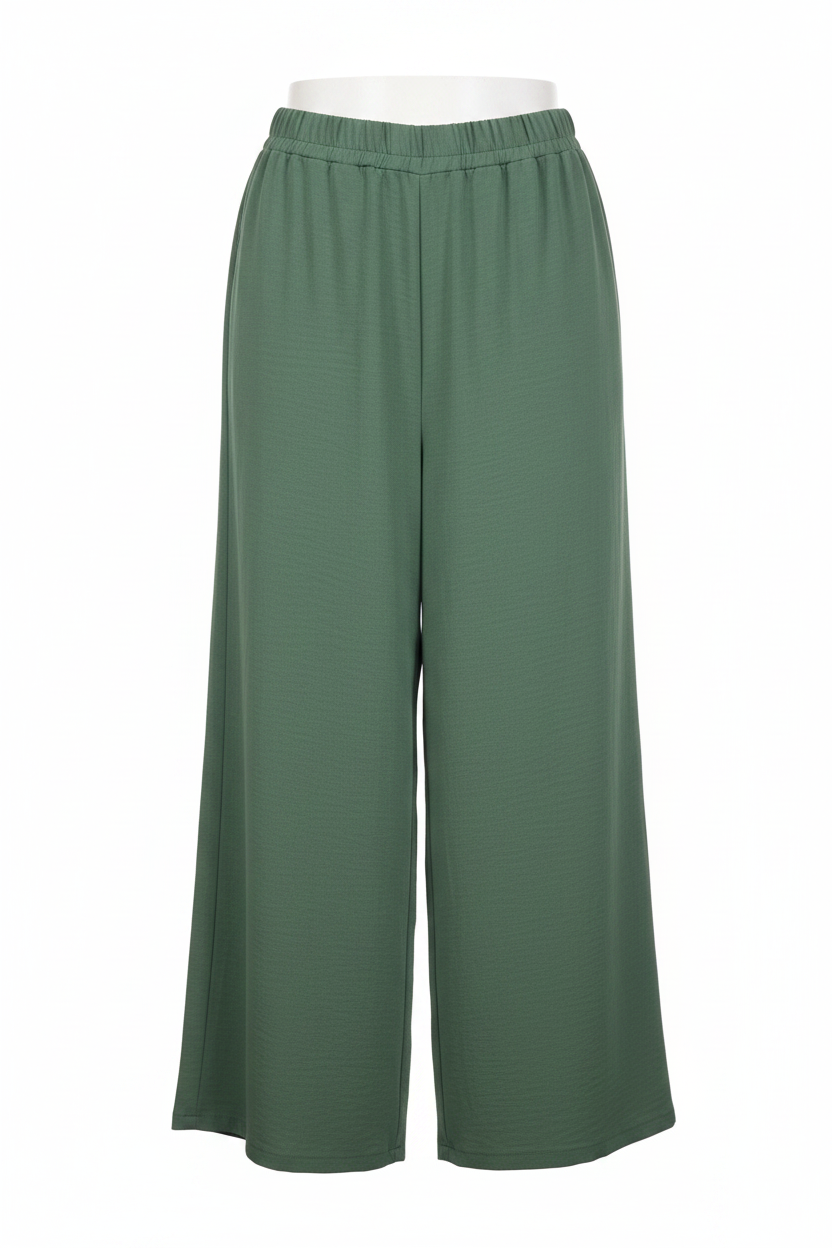 Зелен широк панталон