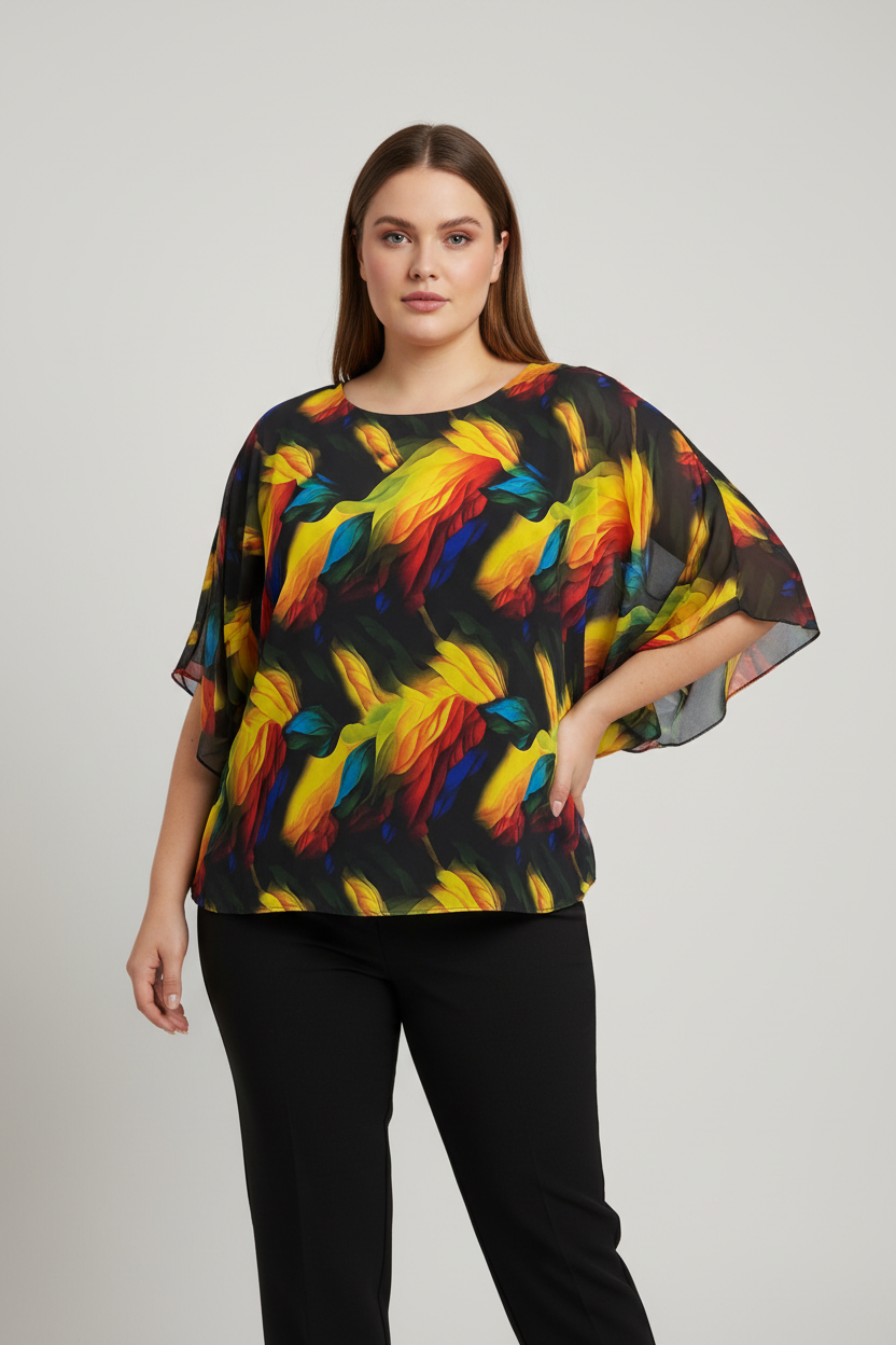 Шифонова блуза на по-едра жена