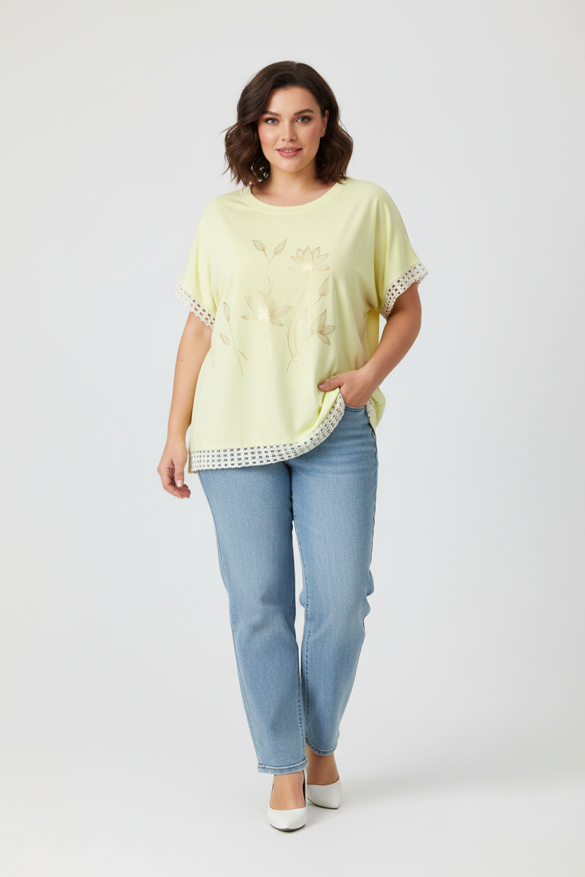 Блуза с лотосов принт на манекен