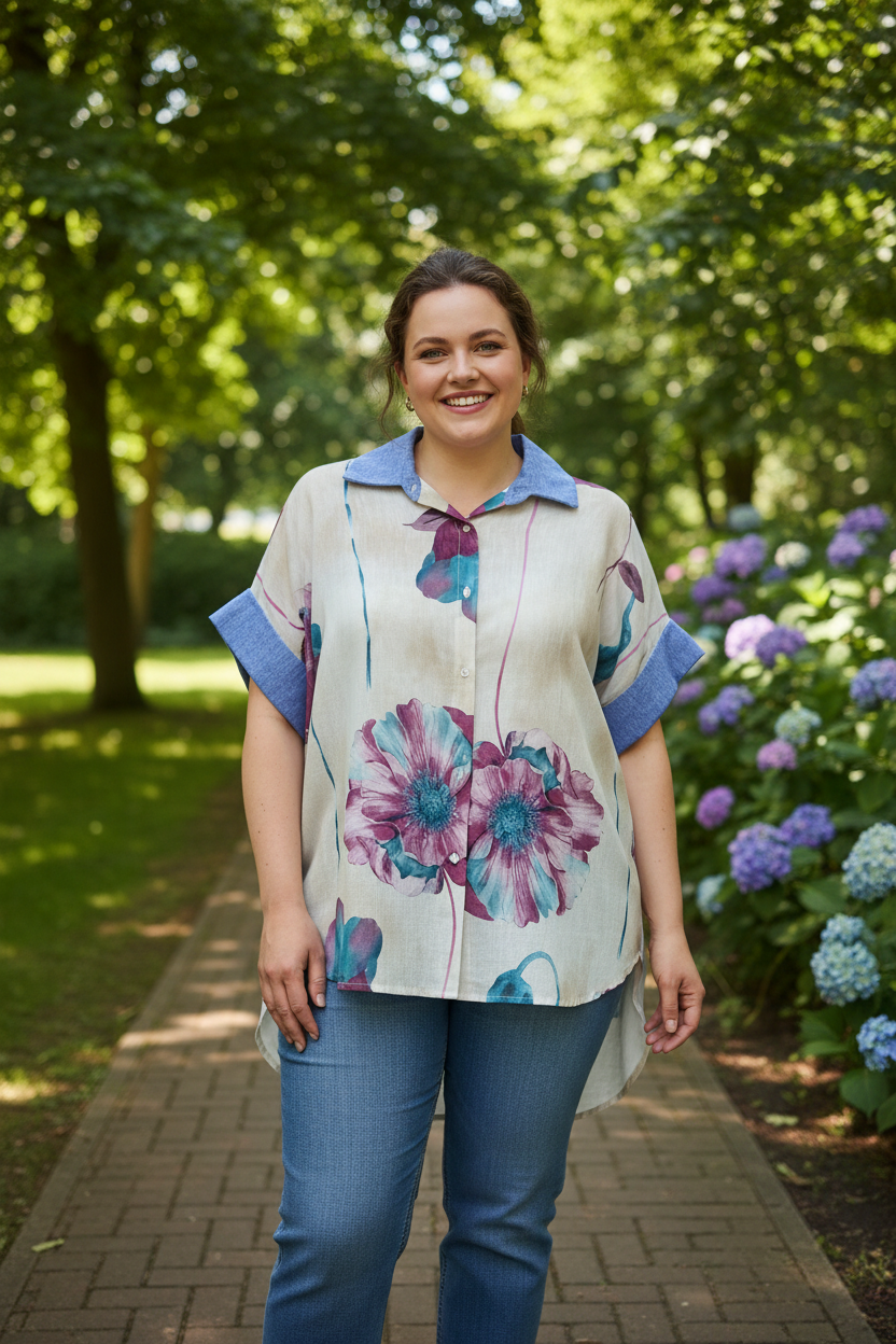 Риза с флорален принт - втори вариант
