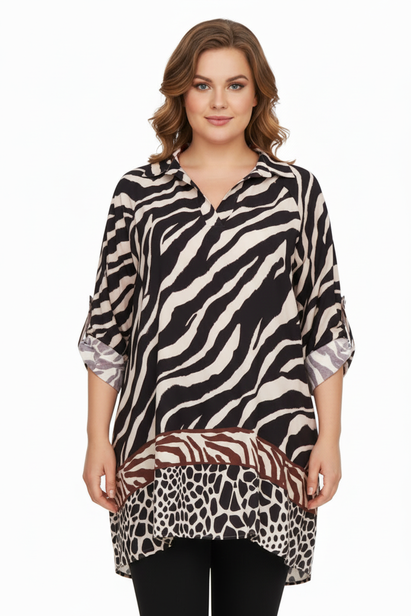 Черно-бяла туника на модел