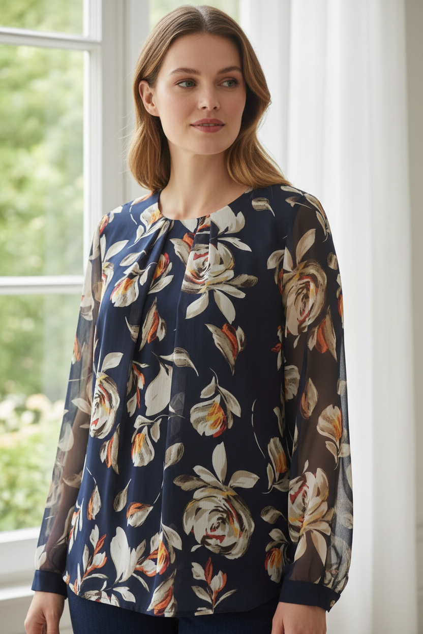 Близък план на флоралната блуза