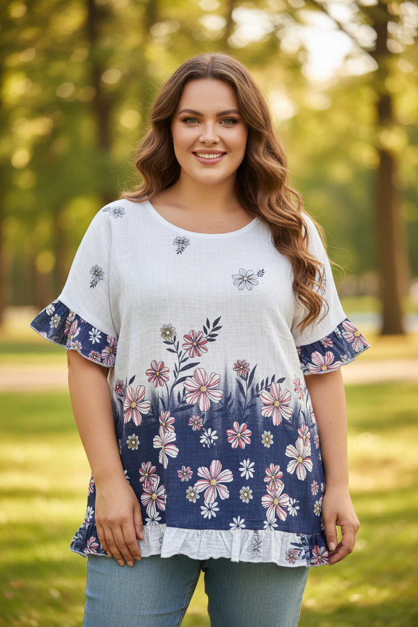 Бяла блуза цяла видима парк