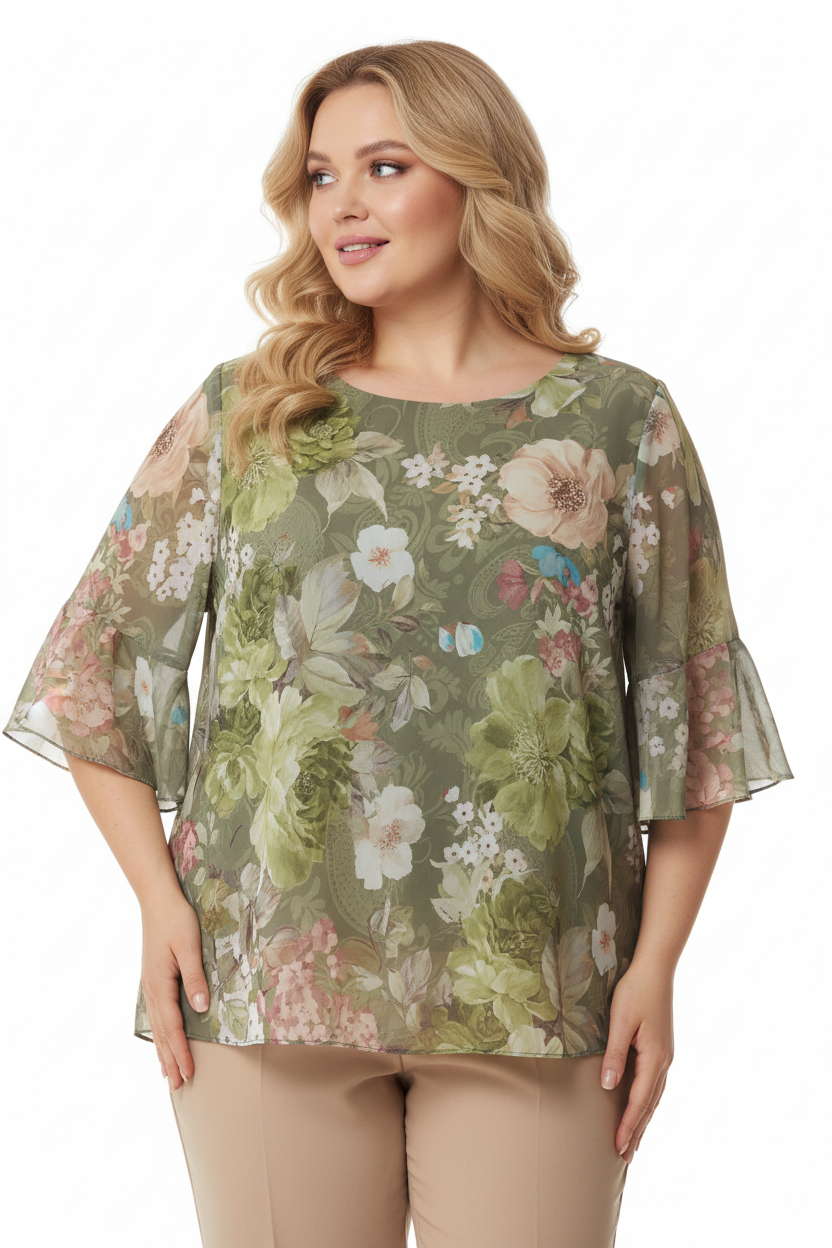 Блуза на жена с едра фигура