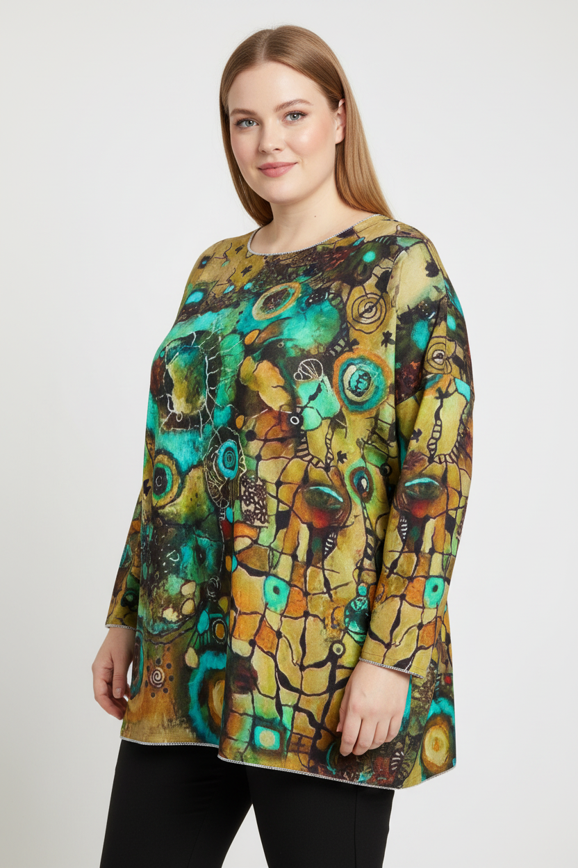 Блуза с паднал ръкав на жена