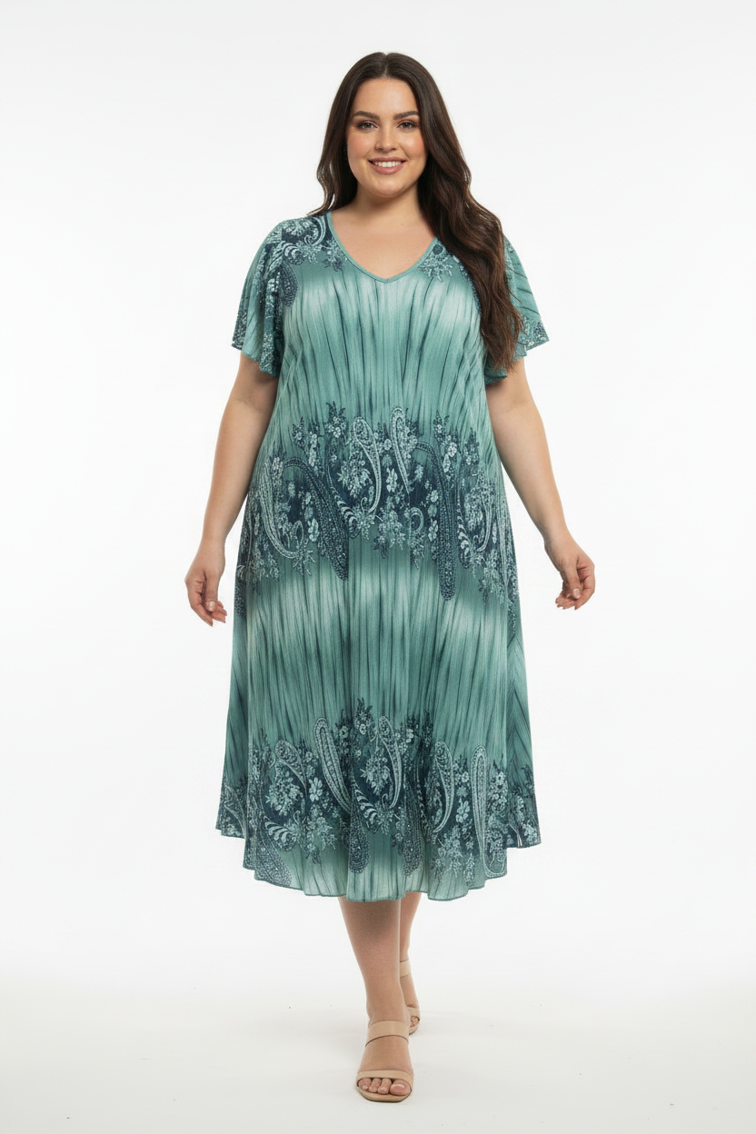 Тюркоазена рокля спокойна поза