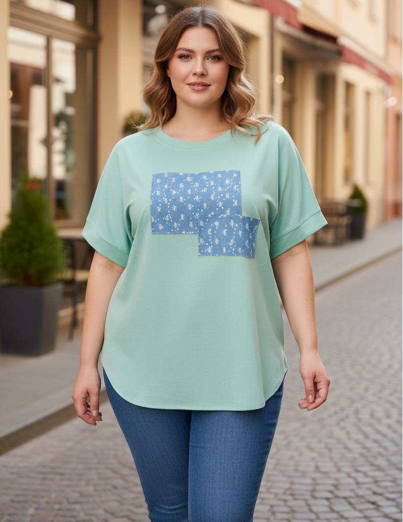 Ментово зелена блуза