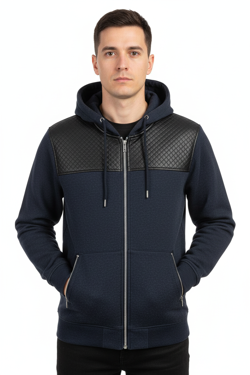 Мъж с тъмносин суичър