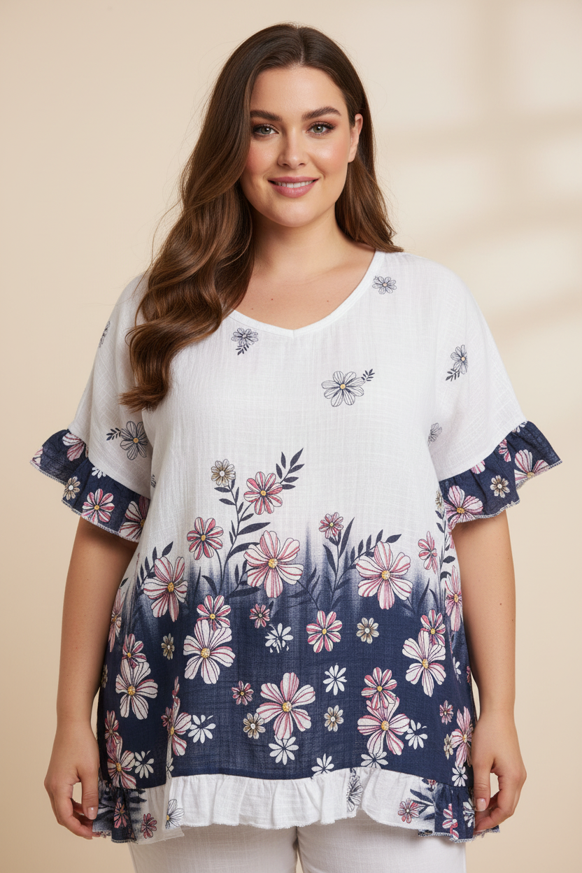 Блуза до ханша на едра модел