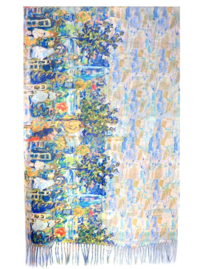 Двулицев кашмирен шал Дърво/Пейзаж