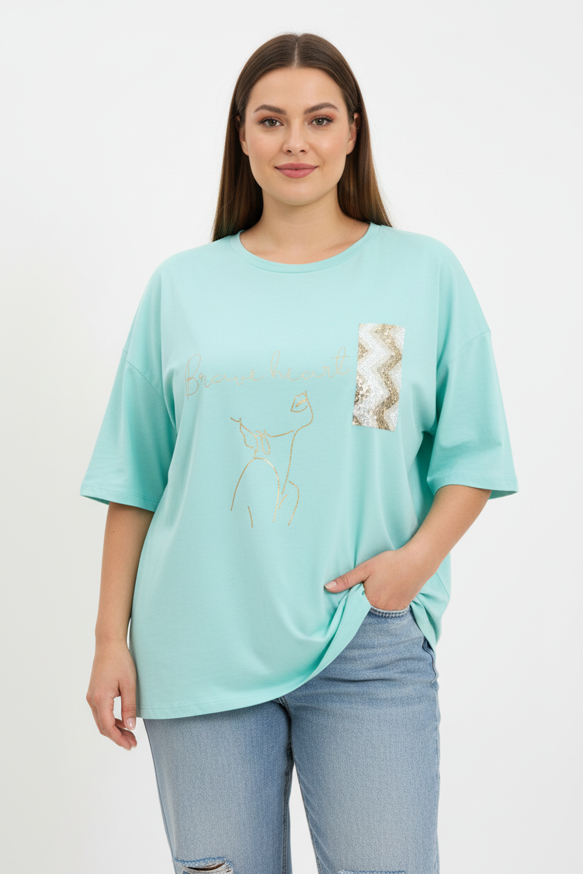 Блуза Brave Heart мента - свободна