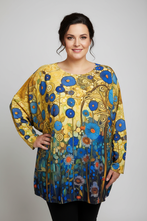 Floral Tunic on Plus-Size Model