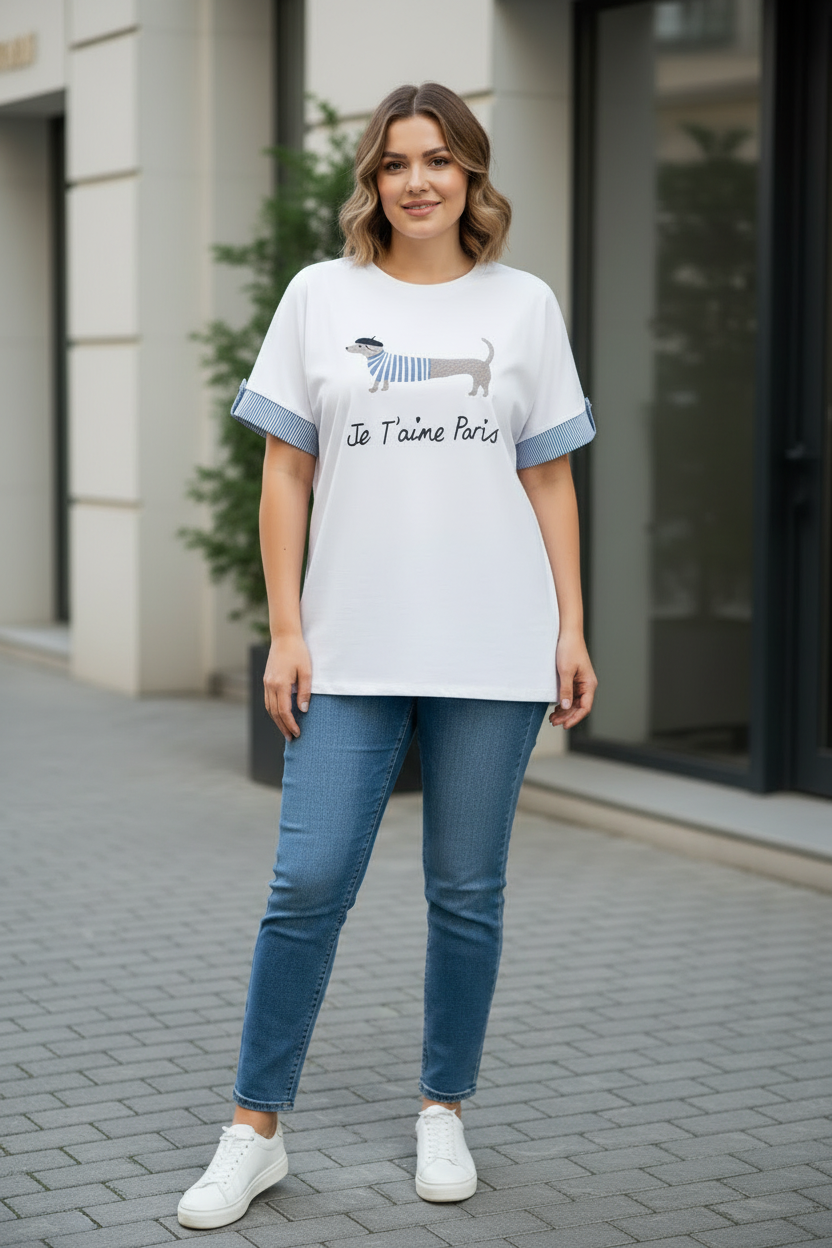 Je T'aime Paris блуза ръце встрани