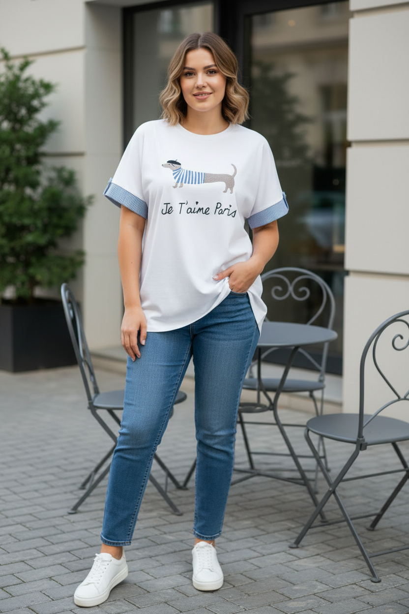 Je T'aime Paris блуза фронтално