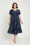 Navy Blue Paisley Dress - Fresh Generation