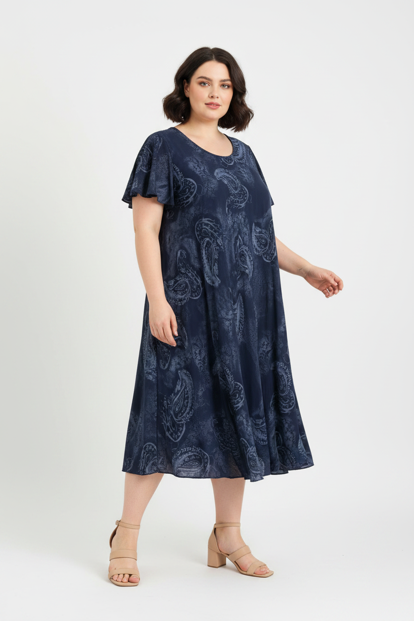 Navy Blue Paisley Dress - New Variation